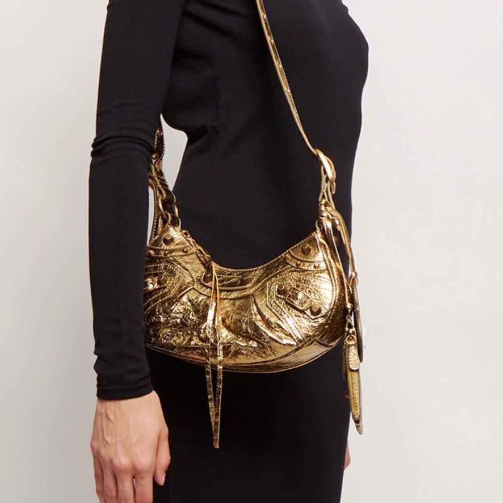 NWT Authentic Balenciaga La Cagole bag in gold